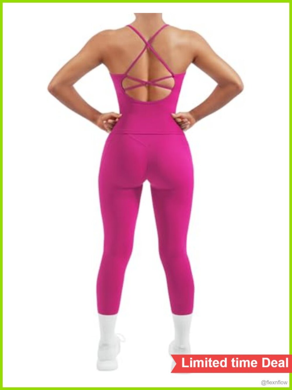 SUUKSESS Women's 2-Piece Workout Set Nylon Elastane Padded Tank Leggings